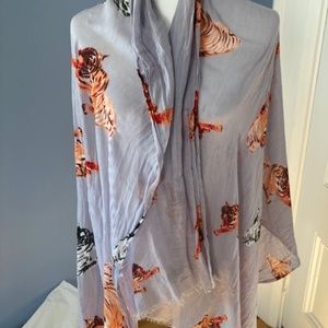 Lavender & Orange Tiger Scarf/Shawl
